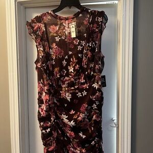 Express Burgundy Floral Dress